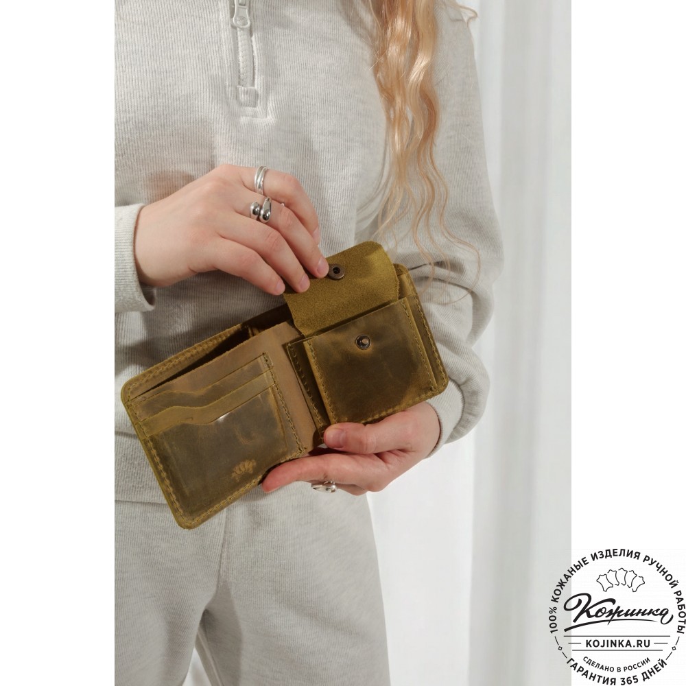  Кожаный бумажник "Рокки" "Чешир" (бордово-коричневый)